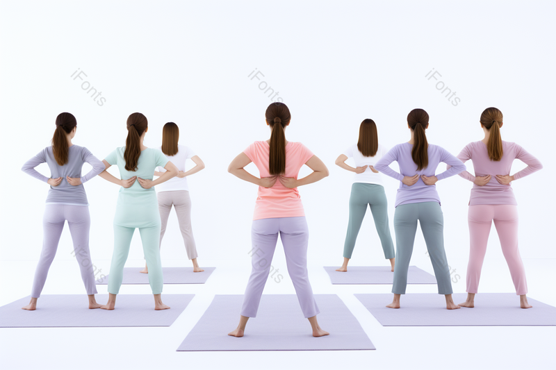 背面白底女人女性健身减肥瑜伽冥想热身健康养生摄影,高清,摄影图,摄影图片,图片大全,摄影图免费下载